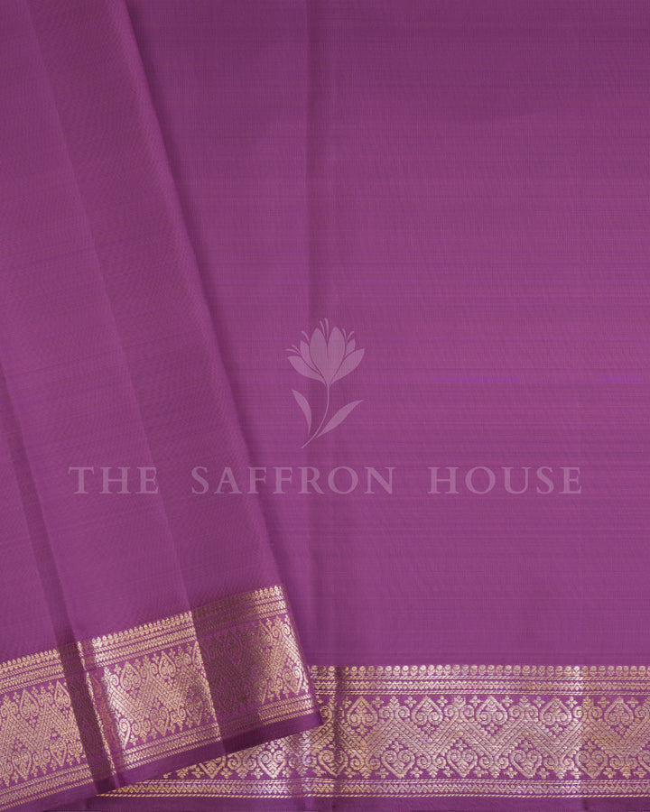 Plum Kanjivaram Silk Saree – The Saffron House