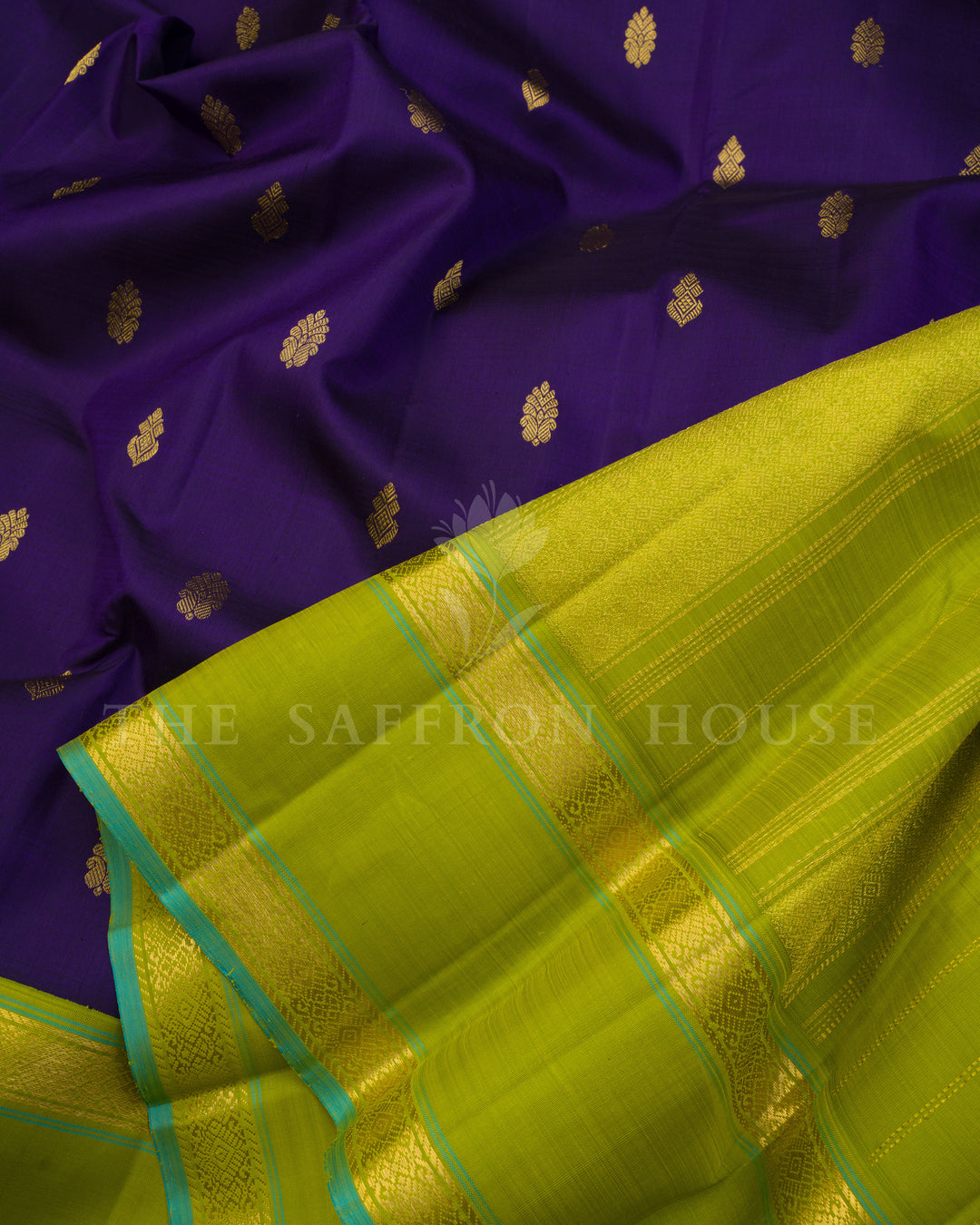 Green And Parrot Green Kanjivaram Silk Saree – The Saffron House