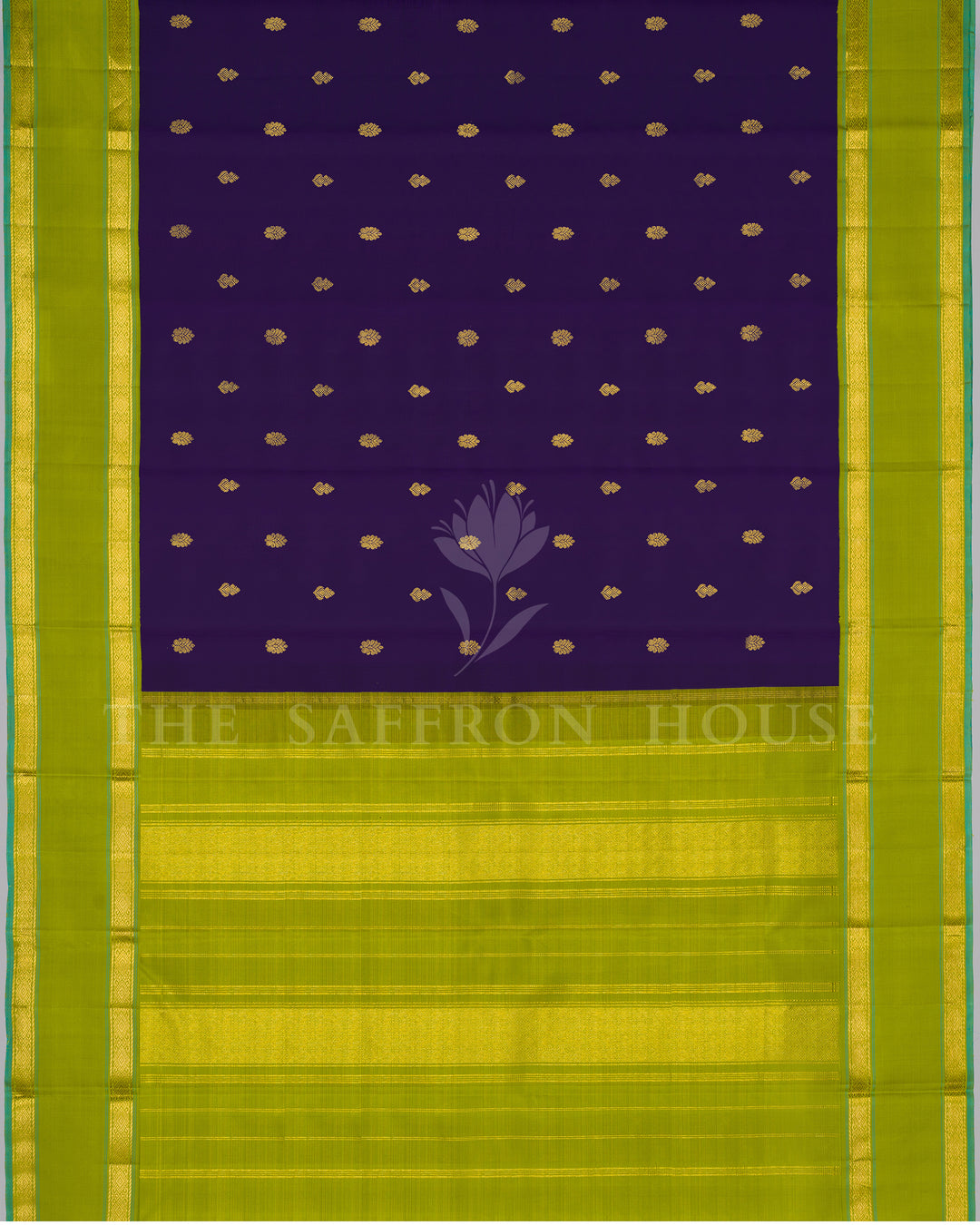 Green And Parrot Green Kanjivaram Silk Saree – The Saffron House