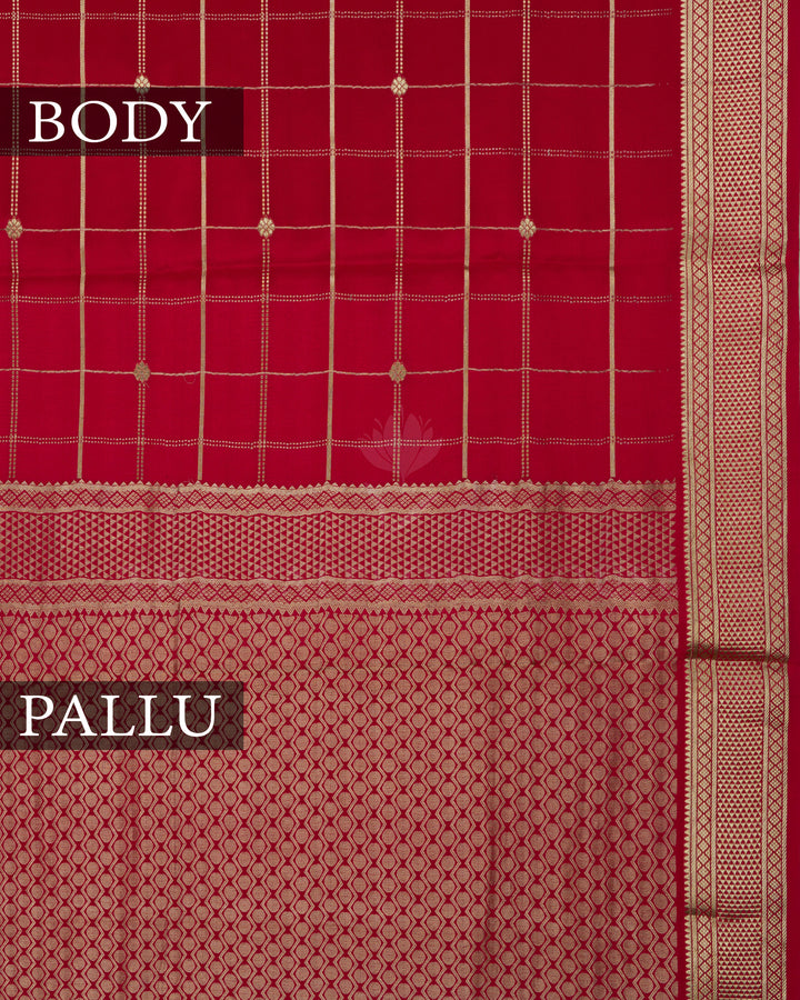 Red Pure Zari Mysore Silk Saree – The Saffron House