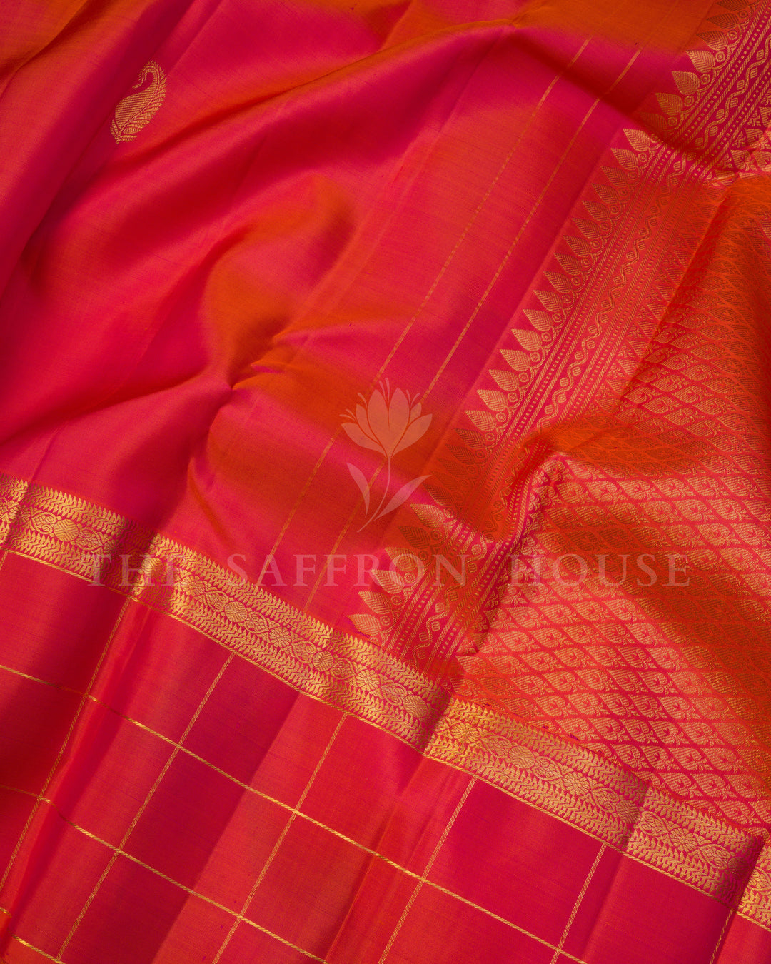 Red Kanjivaram Silk Saree – The Saffron House