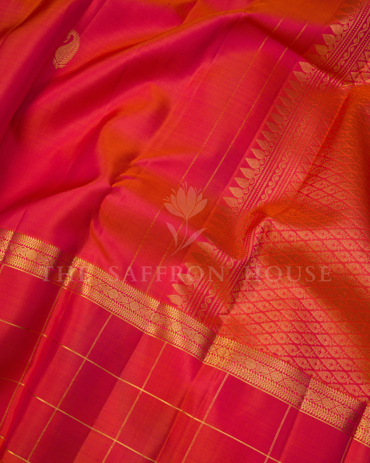 Red Kanjivaram Silk Saree – The Saffron House