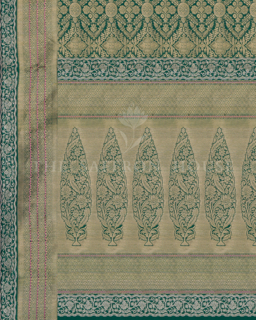 Green Katan Banarasi Silk Saree – The Saffron House
