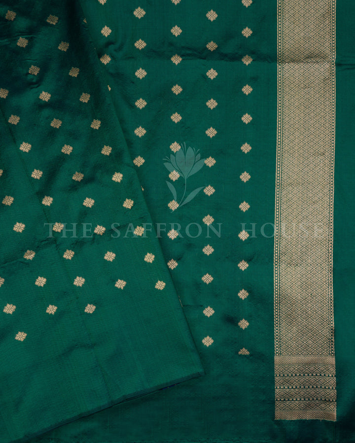 Green Katan Banarasi Silk Saree – The Saffron House
