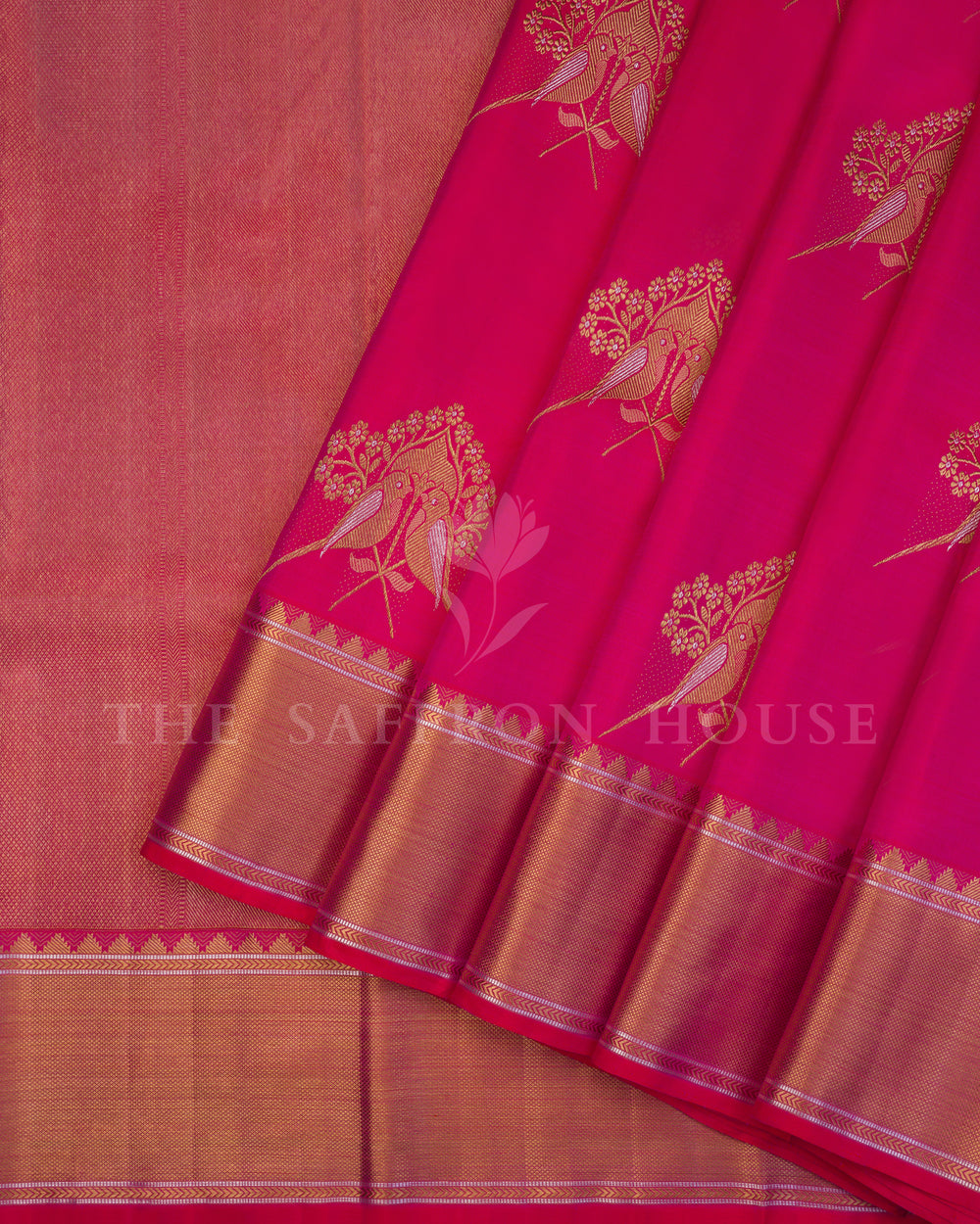 Pink Kanjivaram Silk Saree – The Saffron House