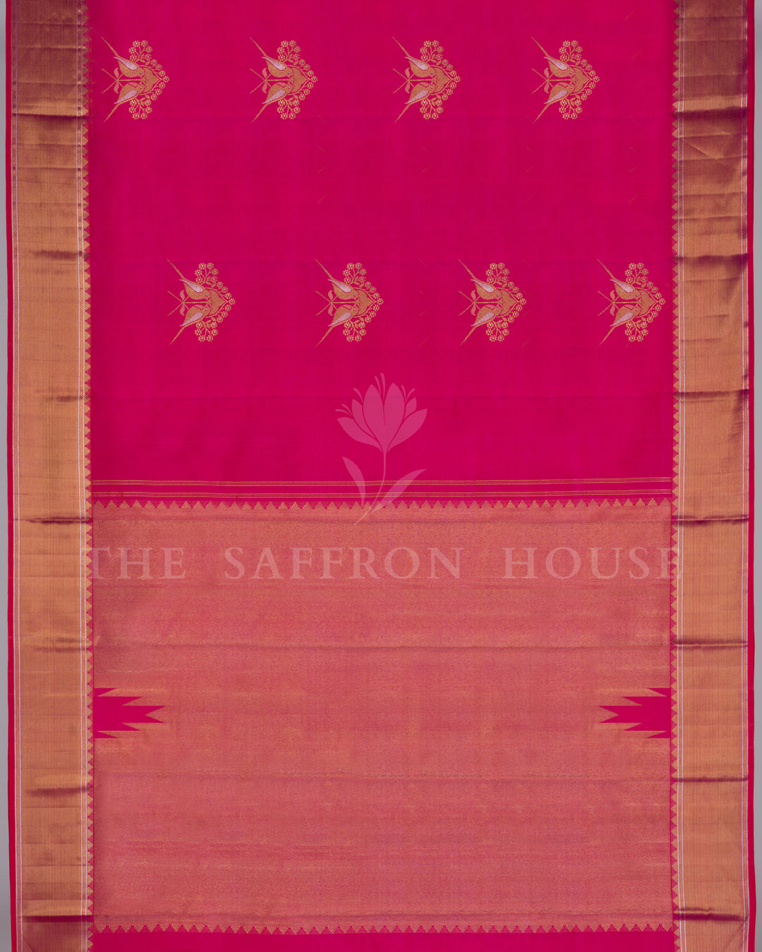 Pink Kanjivaram Silk Saree – The Saffron House