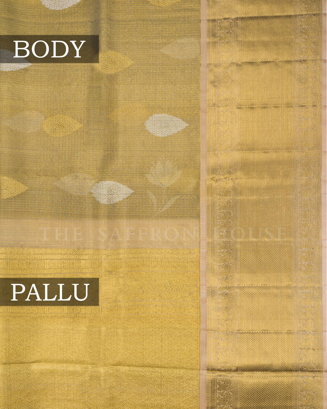 Gold Handwoven Tissue Kanjivaram Silk Saree - TSH2506286