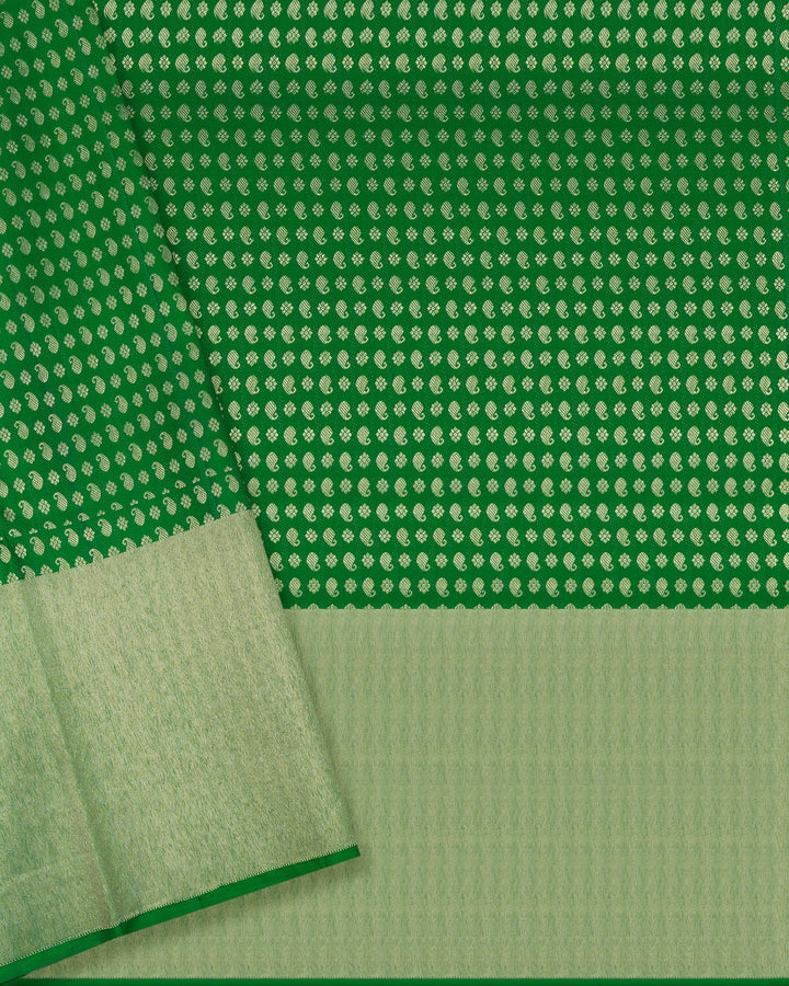 Antique Gold And Pale Silver Tissue Kanjivaram Silk Saree – The Saffron House