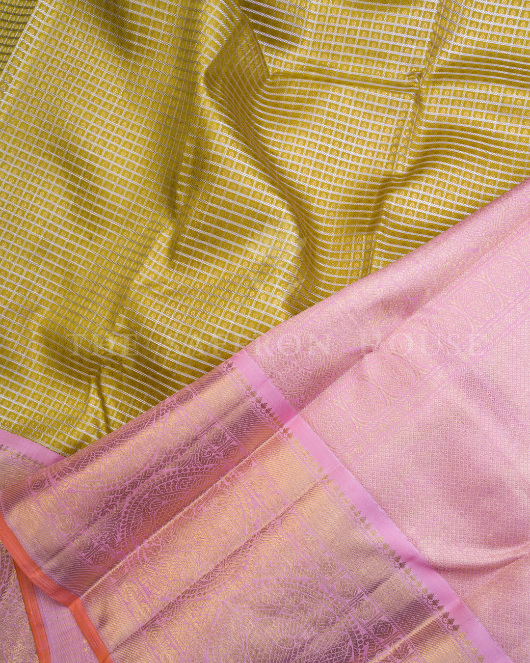 Parrot Green And Pink Korvai Kanjivaram Silk Saree – The Saffron House