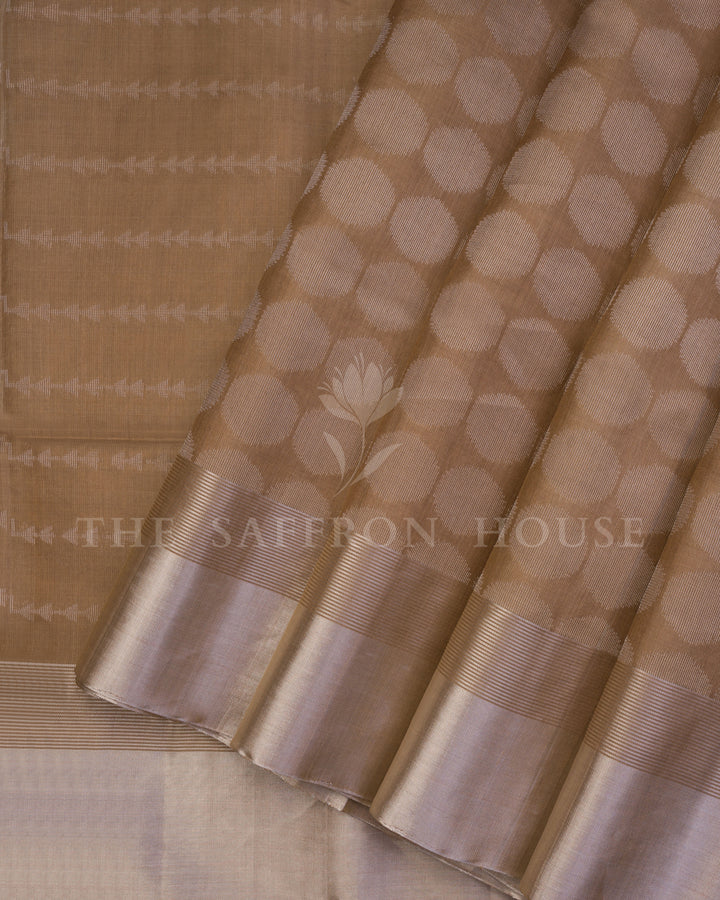 Taupe Eri Silk Saree – The Saffron House