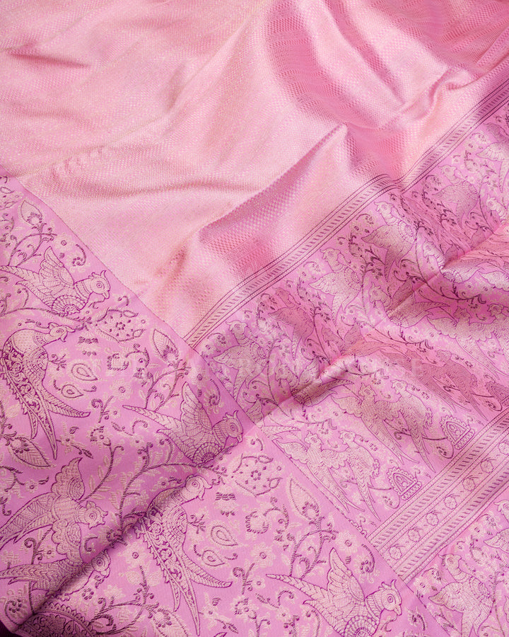 Pink And Blush Rose Korvai Kanjivaram Silk Saree – The Saffron House