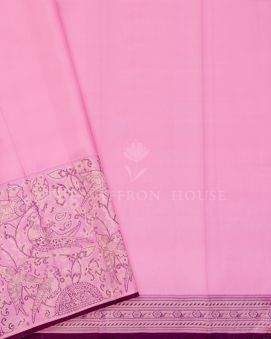 Pink And Blush Rose Korvai Kanjivaram Silk Saree – The Saffron House