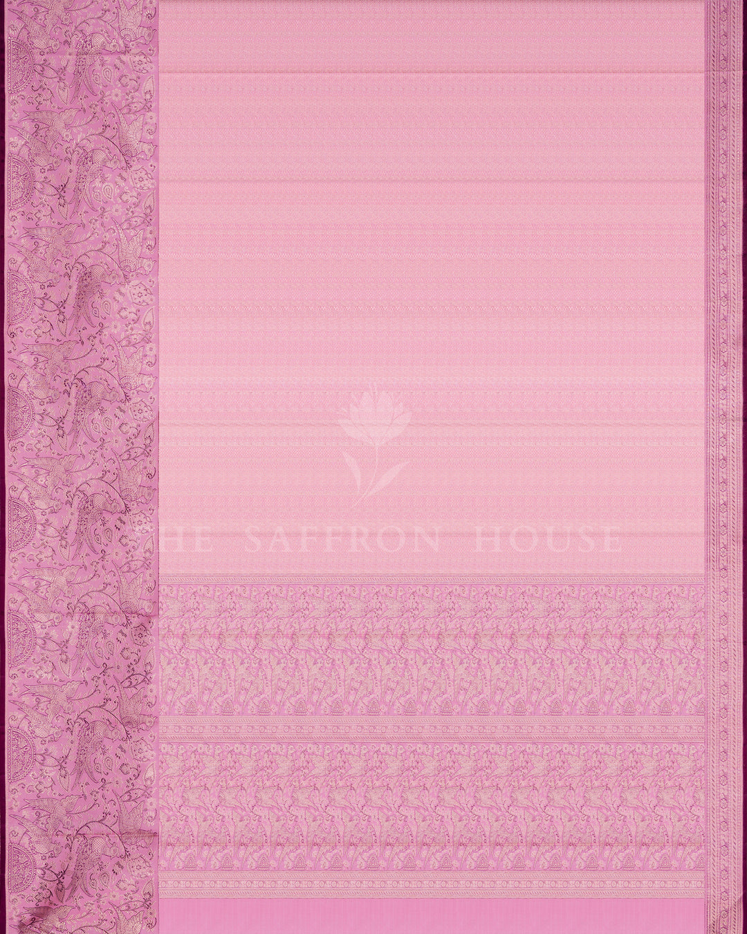 Pink And Blush Rose Korvai Kanjivaram Silk Saree – The Saffron House