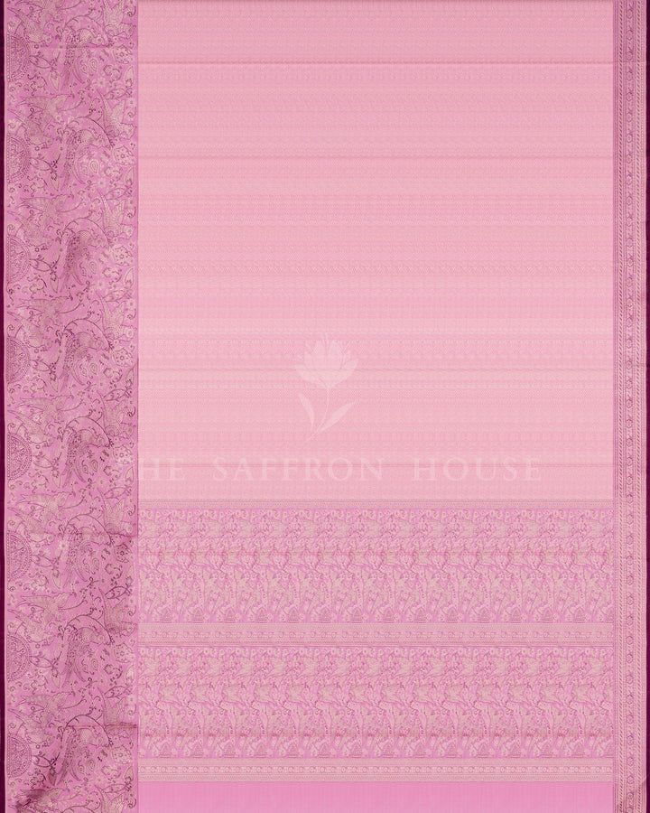 Pink And Blush Rose Korvai Kanjivaram Silk Saree – The Saffron House