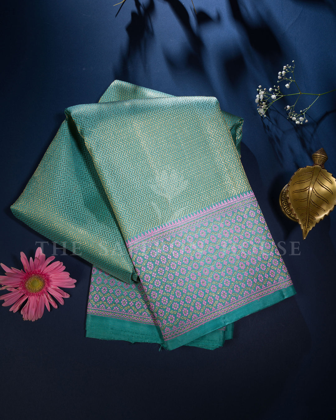 Aqua Blue And Magenta Kanjivaram Silk Saree – The Saffron House