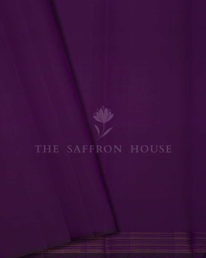 Aubergine Kanjivaram Silk Saree – The Saffron House