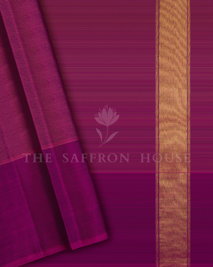 Bottle Green And Purple Kanjivaram Silk Saree – The Saffron House