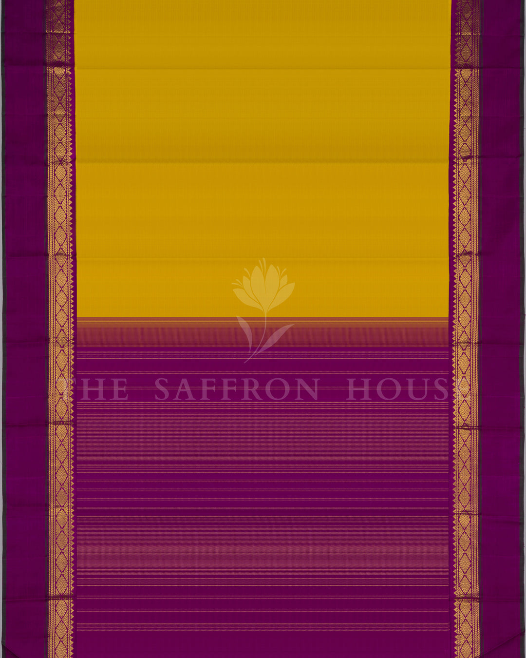 Turmeric And Yellow Kanjivaram Silk Saree – The Saffron House