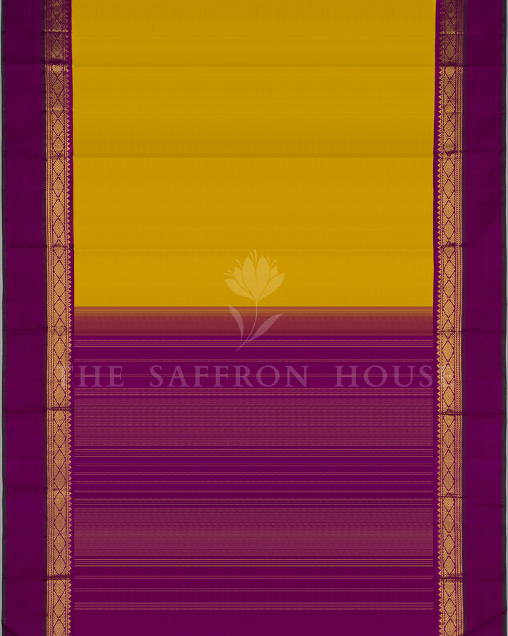Turmeric And Yellow Kanjivaram Silk Saree – The Saffron House