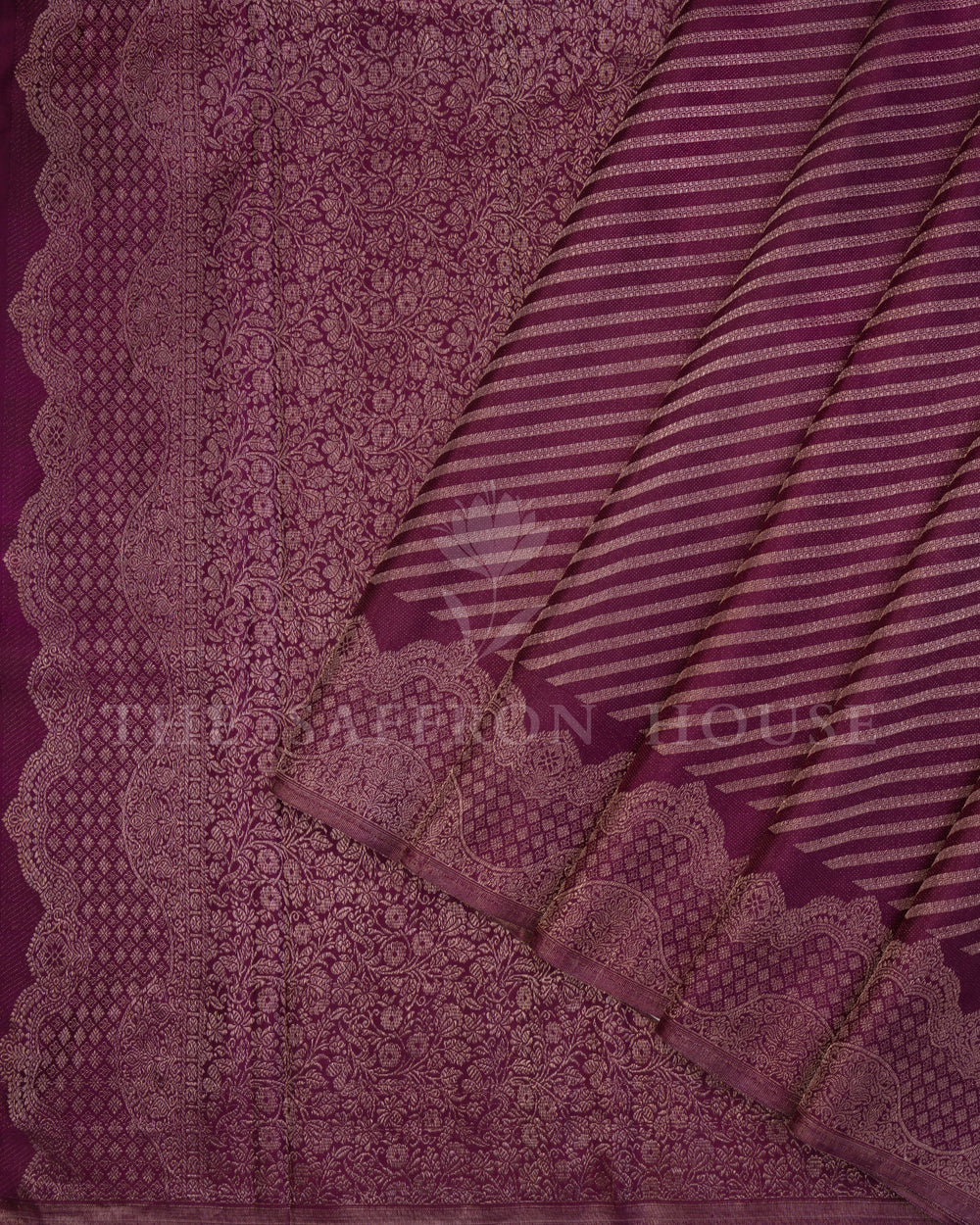 Aubergine Kanjivaram Silk Saree – The Saffron House