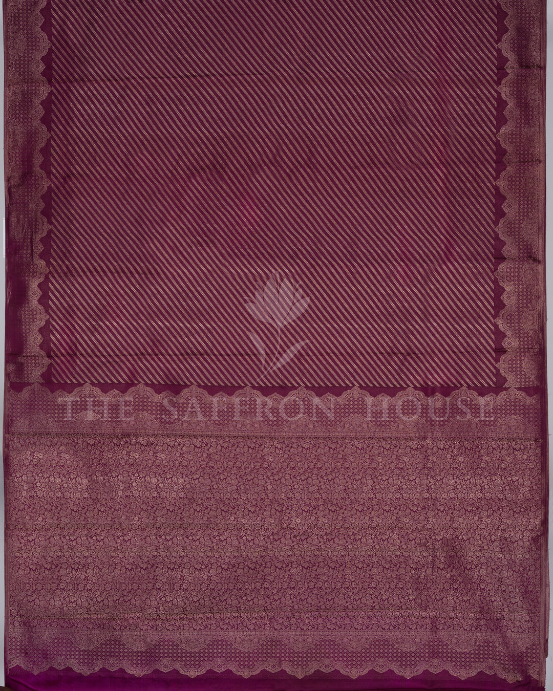 Aubergine Kanjivaram Silk Saree – The Saffron House