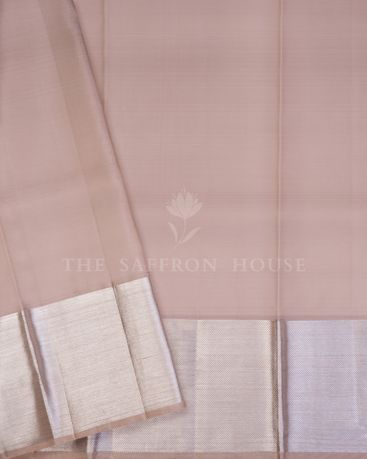 Warm Brown And Sand Beige Kanjivaram Silk Saree – The Saffron House