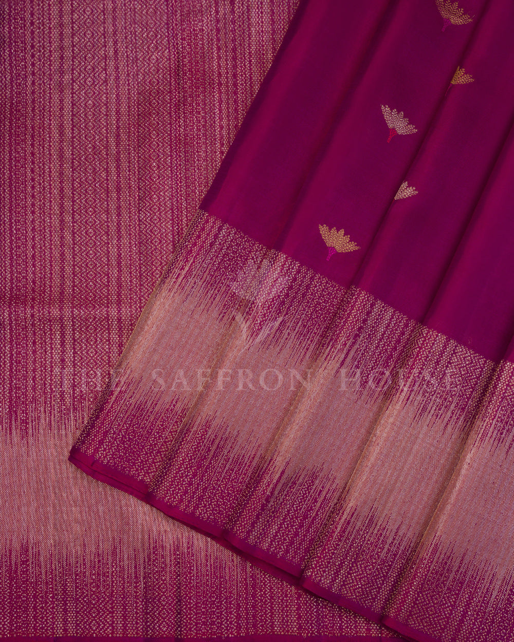 Magenta Kanjivaram Silk Saree – The Saffron House
