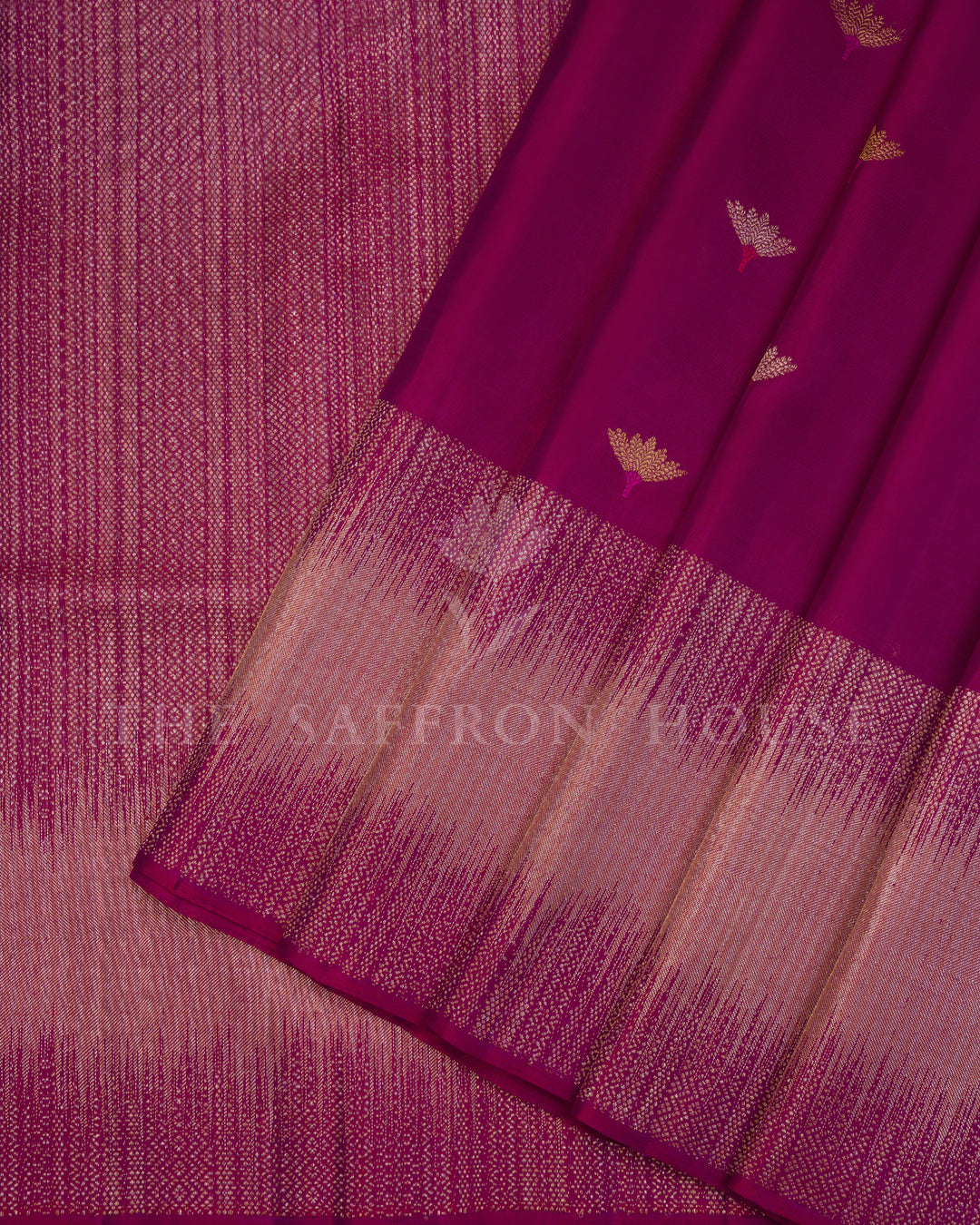 Magenta Kanjivaram Silk Saree – The Saffron House