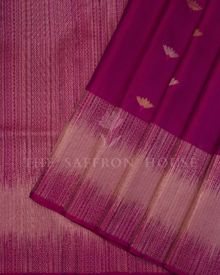 Magenta Kanjivaram Silk Saree – The Saffron House