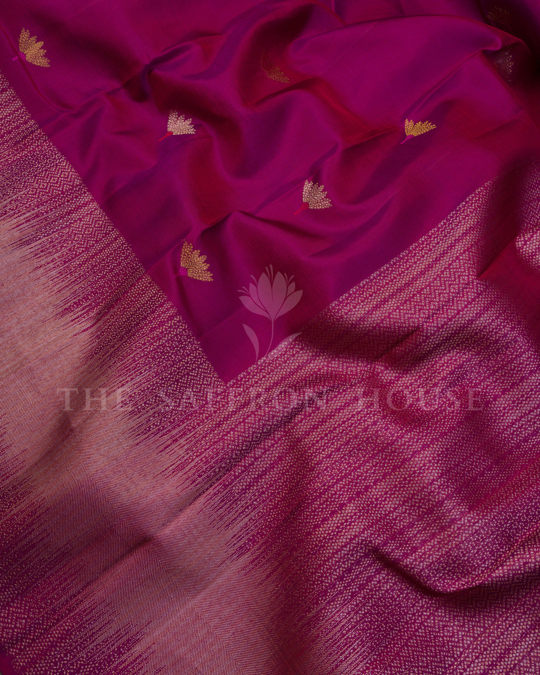 Magenta Kanjivaram Silk Saree – The Saffron House