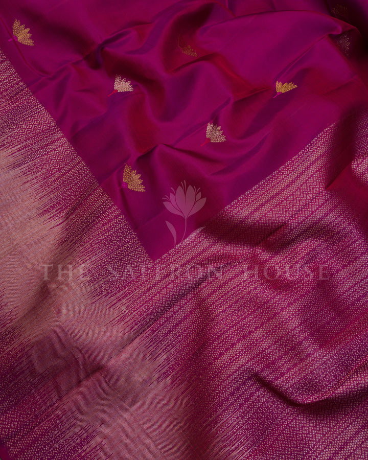 Magenta Kanjivaram Silk Saree – The Saffron House