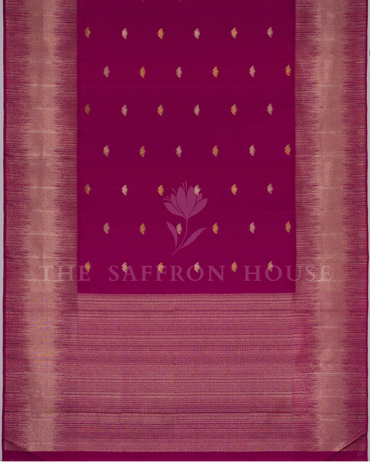 Magenta Kanjivaram Silk Saree – The Saffron House