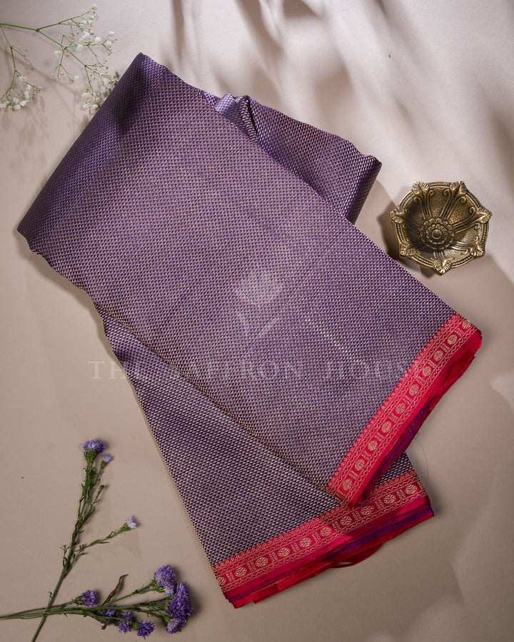 Purple And Red Kanjivaram Silk Saree – The Saffron House