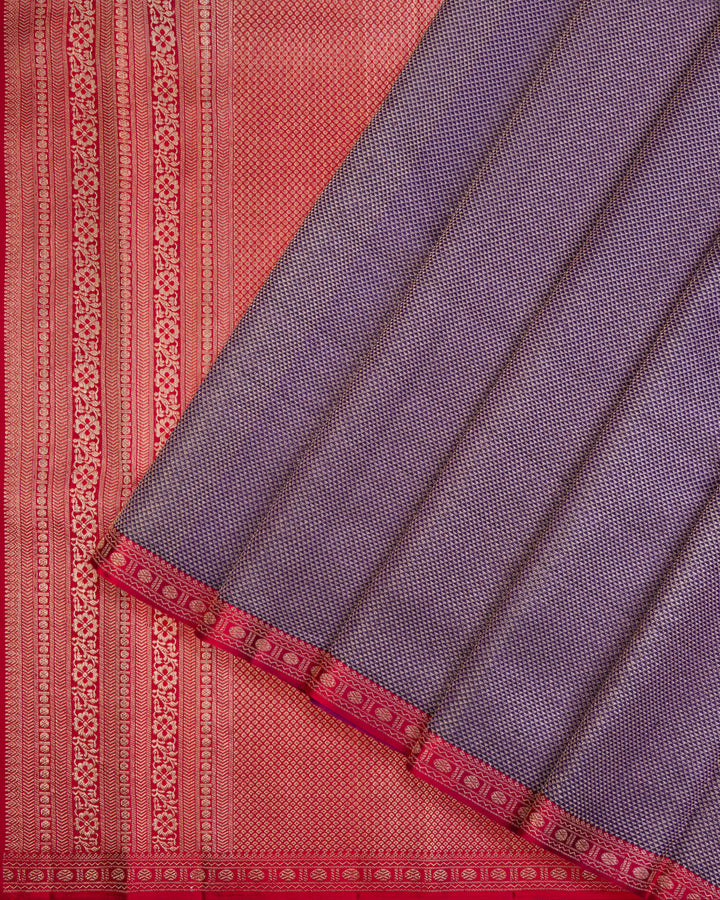 Purple And Red Kanjivaram Silk Saree – The Saffron House