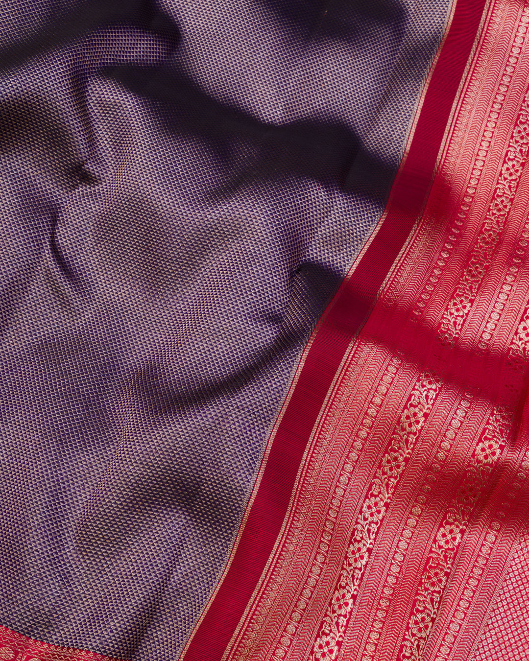 Purple And Red Kanjivaram Silk Saree – The Saffron House