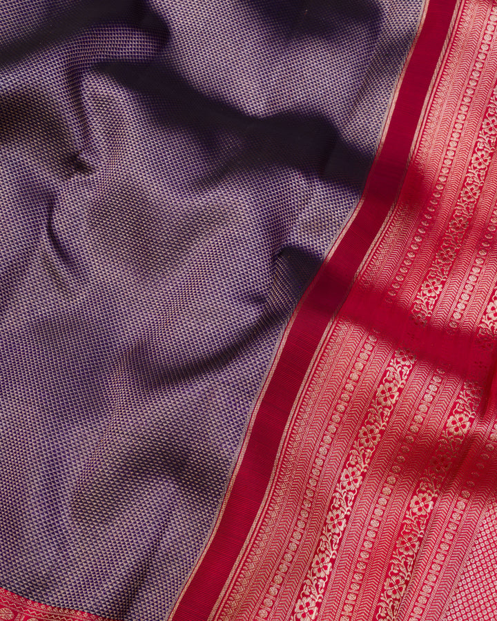 Purple And Red Kanjivaram Silk Saree – The Saffron House