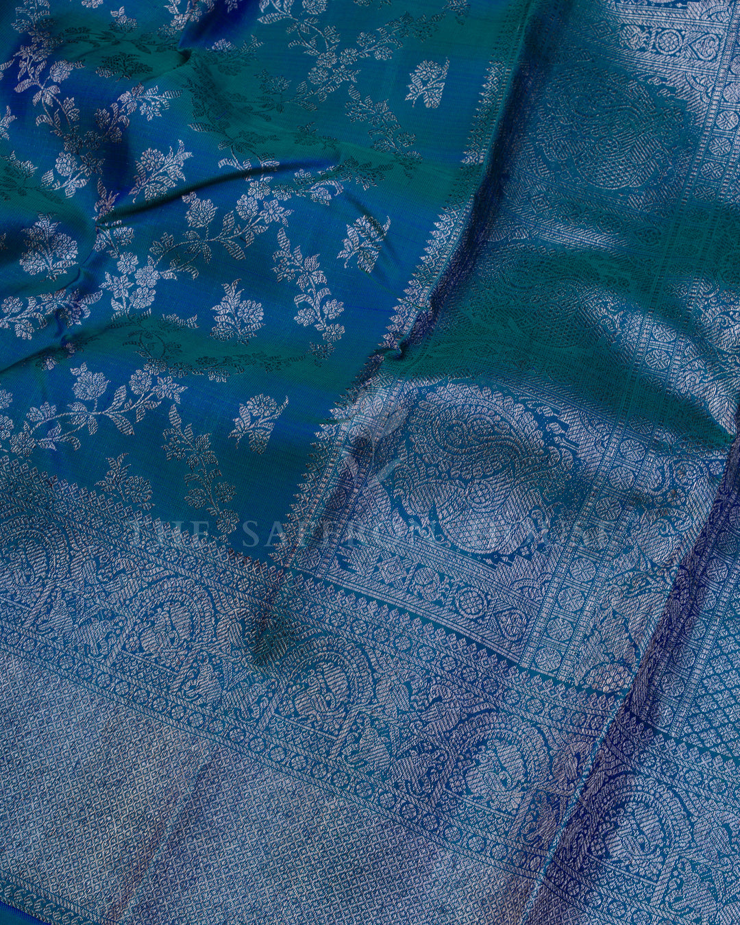 Royal Blue And Blue Kanjivaram Silk Saree – The Saffron House