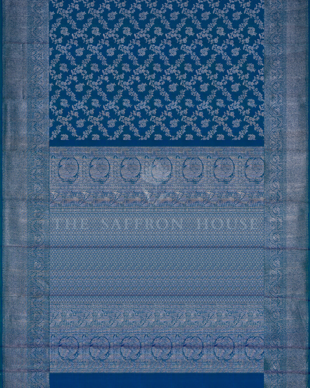 Royal Blue And Blue Kanjivaram Silk Saree – The Saffron House