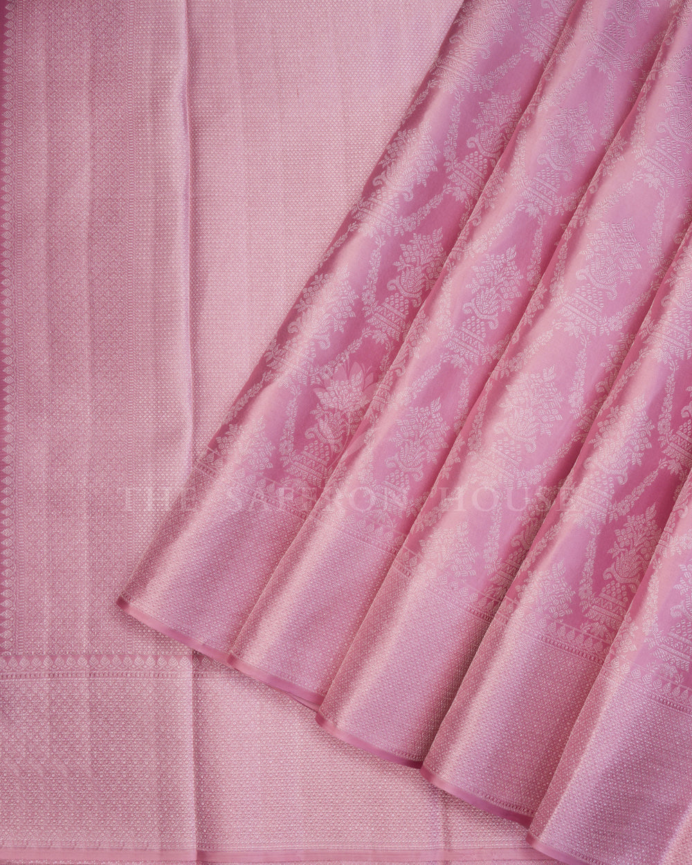 Blush Pink And Pink Kanjivaram Silk Saree – The Saffron House