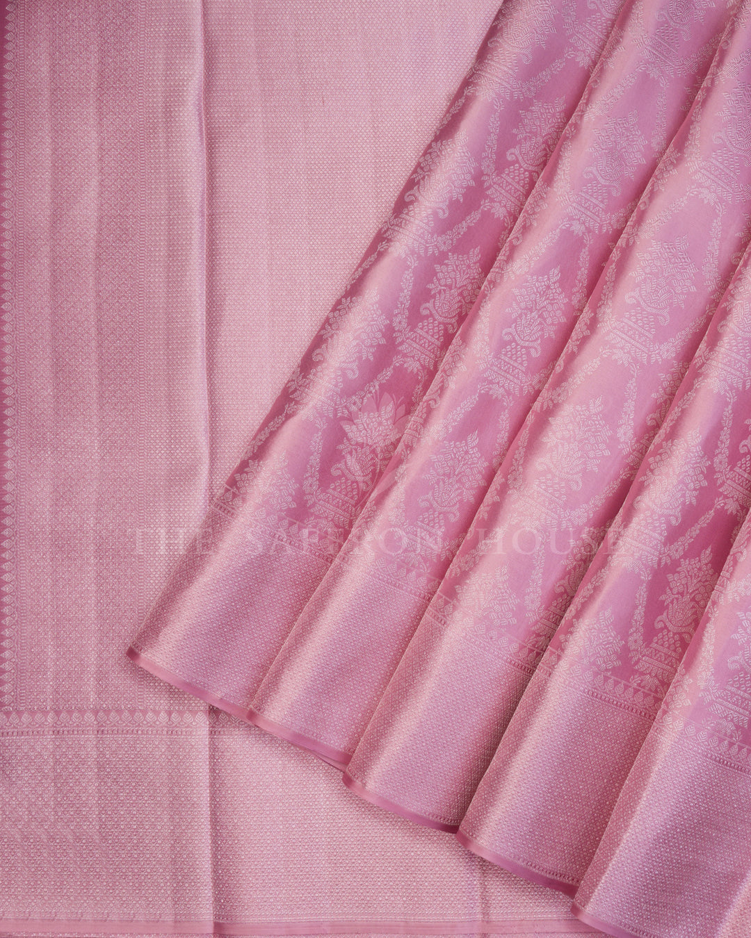 Blush Pink And Pink Kanjivaram Silk Saree – The Saffron House