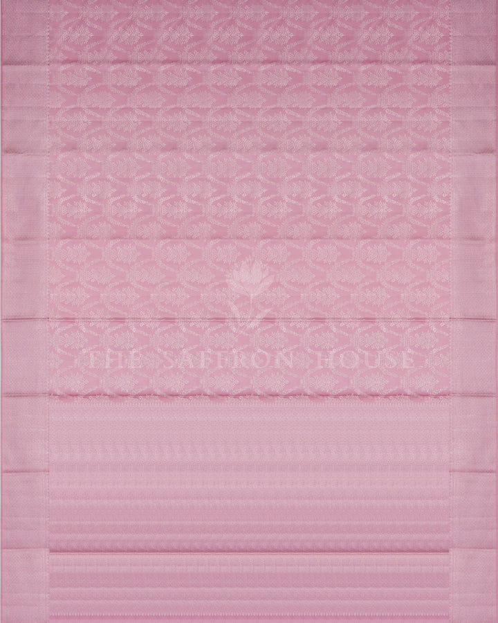 Blush Pink And Pink Kanjivaram Silk Saree – The Saffron House