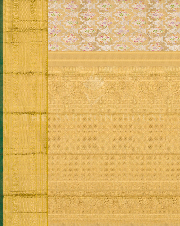 Handloom Kanjivaram Silk Saree in Gold
