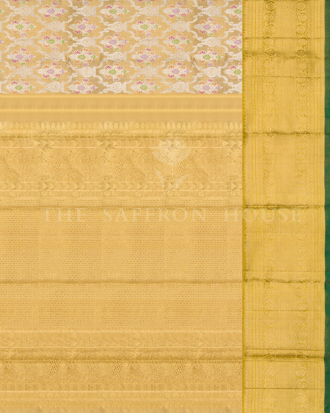 Handloom Kanjivaram Silk Saree in Gold
