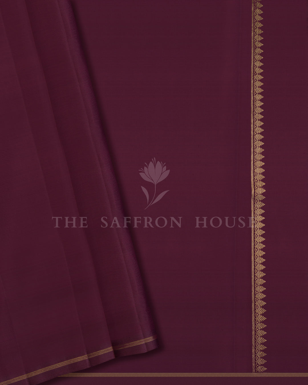 Lavender And Burgundy Maroon Kanjivaram Silk Saree – The Saffron House