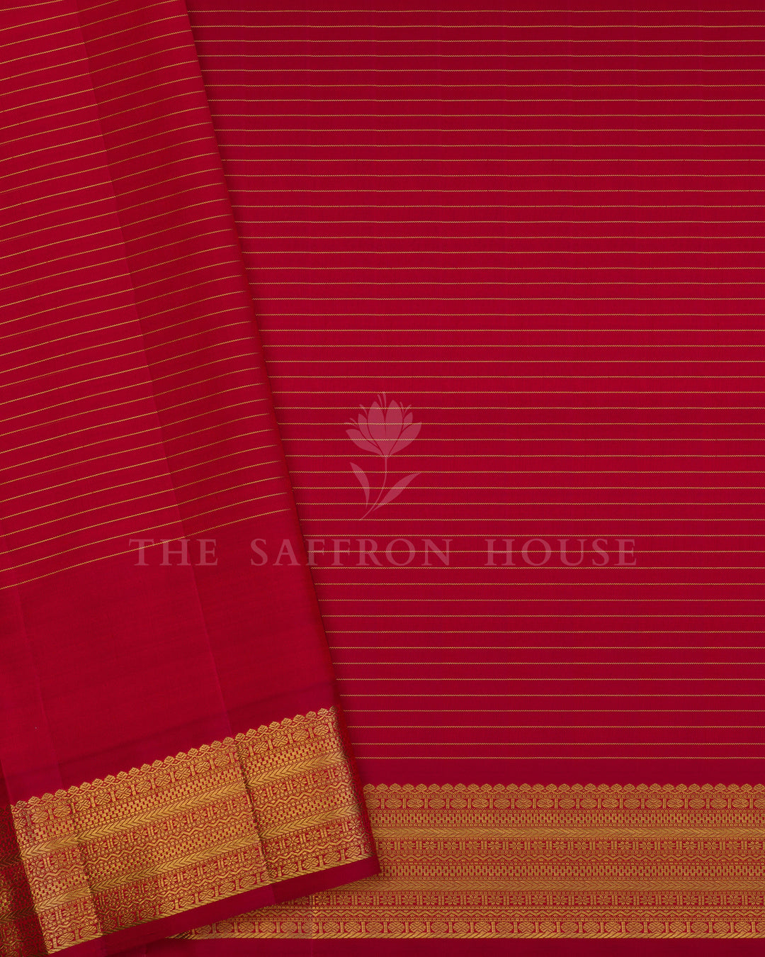Off White And Red Korvai Kanjivaram Silk Saree – The Saffron House