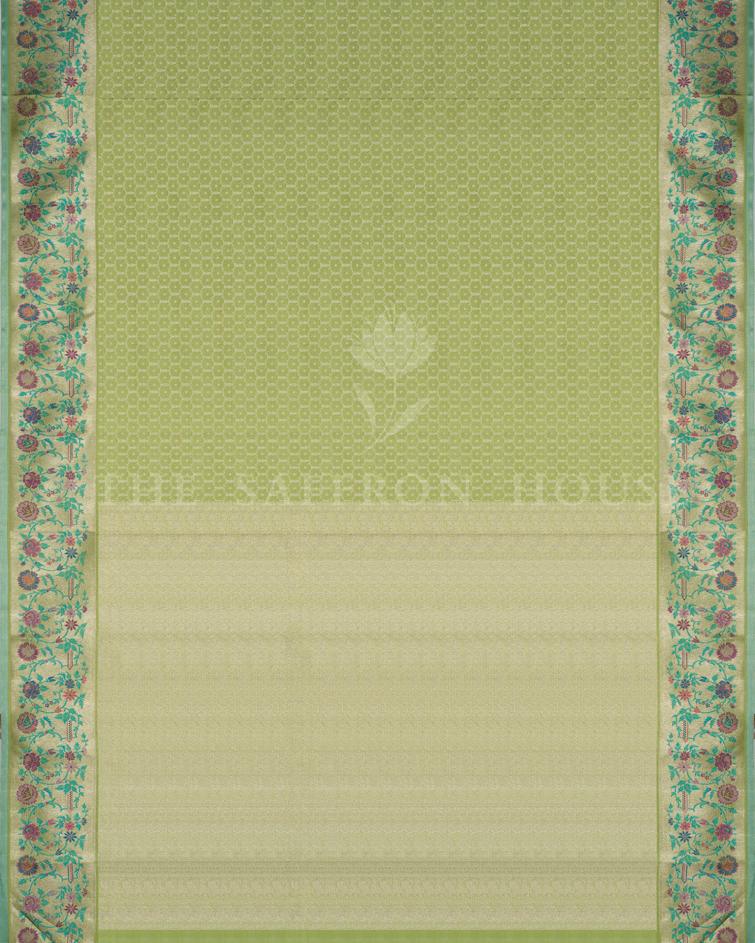 Pistachio Green Kanjivaram Silk Saree – The Saffron House