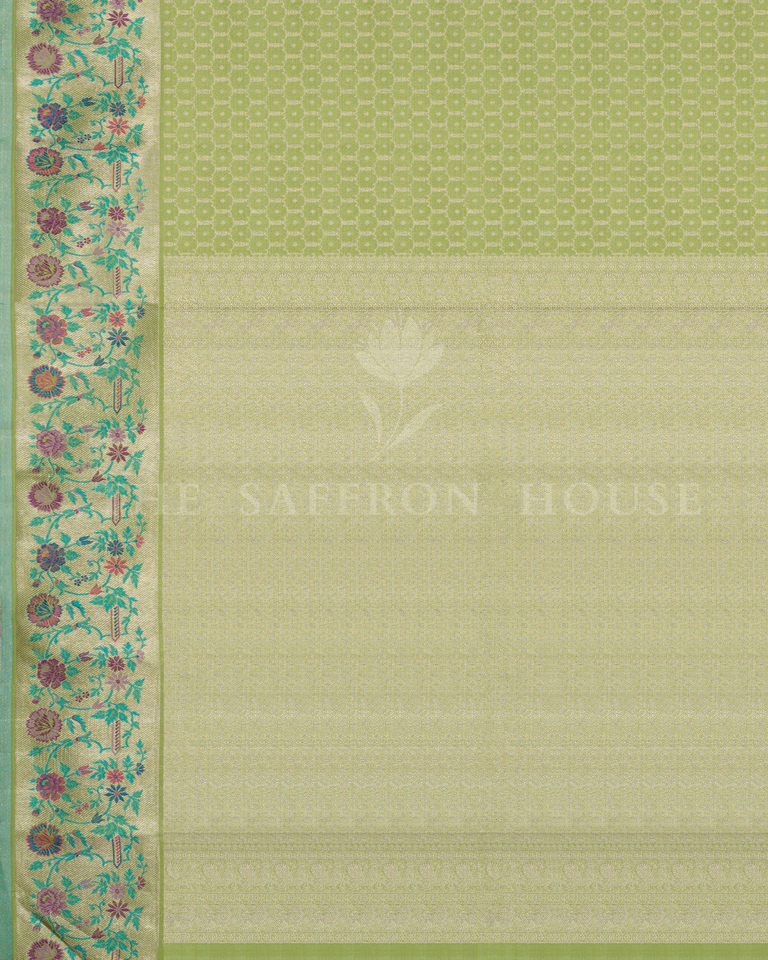 Pistachio Green Kanjivaram Silk Saree – The Saffron House