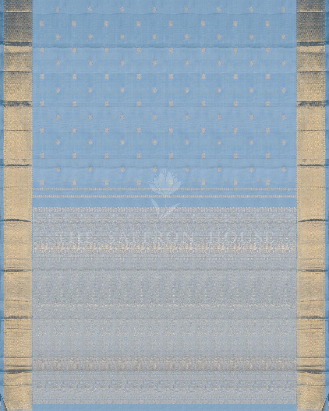 Powder Blue And Blue Kanjivaram Silk Saree – The Saffron House