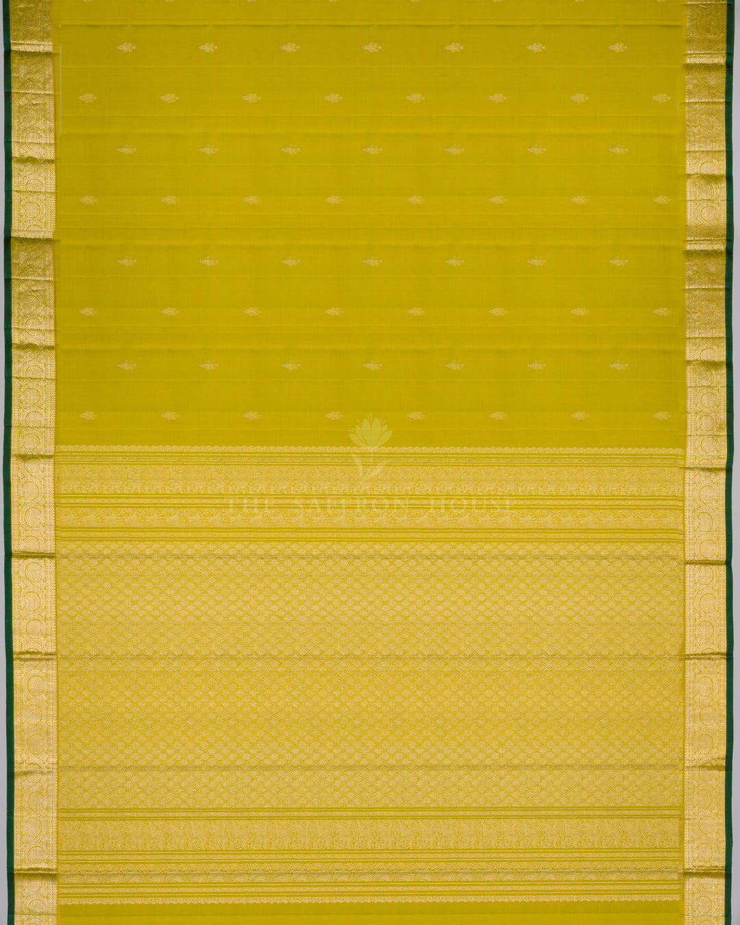 Green Kanjivaram Silk Saree – The Saffron House
