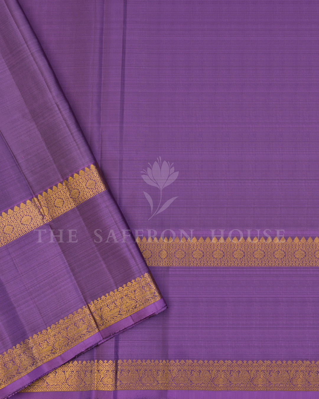 Bottle Green And Violet Kanjivaram Silk Saree – The Saffron House